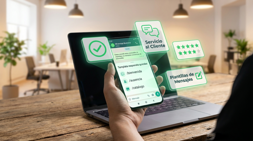 Plantillas y respuestas rápidas de atención al cliente en WhatsApp Business